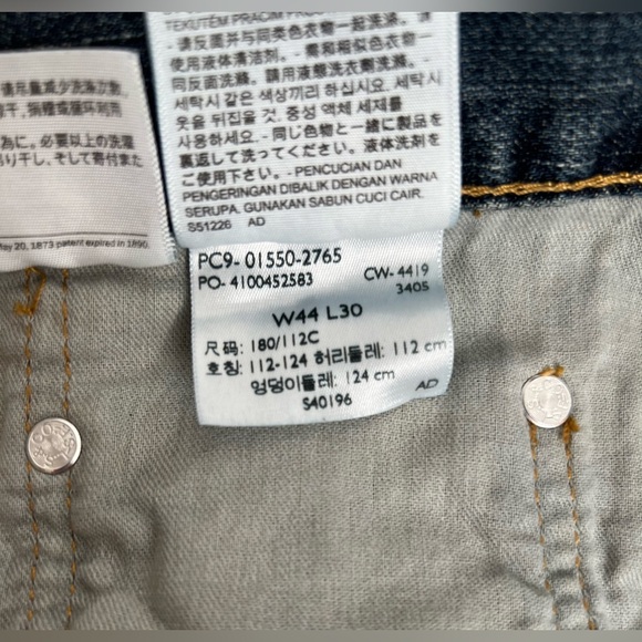 Levis 550 Jeans Men 44x30 Blue Denim Relaxed Fit Cotton Straight  Legs - Picture 6 of 10